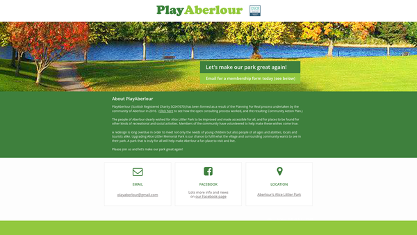 Screenshot of the PlayAberlour website
