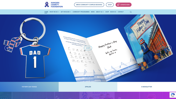 Screenshot of the The Rangers Charity Foundation SCIO website