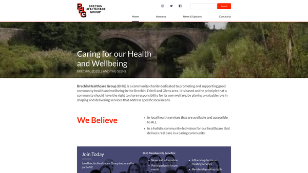 Screenshot of the Brechin Healthcare Group website
