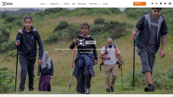 Screenshot of the Boots and Beards website