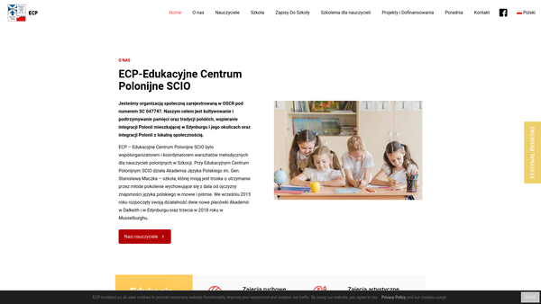 Screenshot of the ECP - Education Centre SCIO website