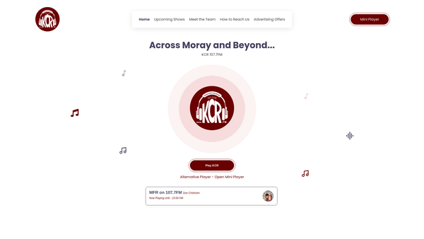 Screenshot of the Keith Community Radio Limited website