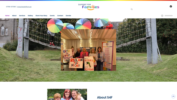 Screenshot of the Support for Families website