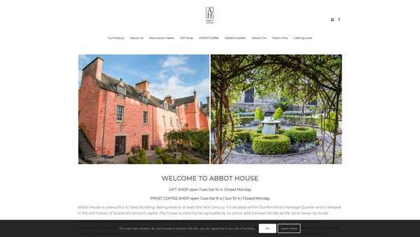 Screenshot of the Abbot House (SCIO) website