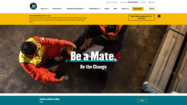 Screenshot of the Mates in Mind website
