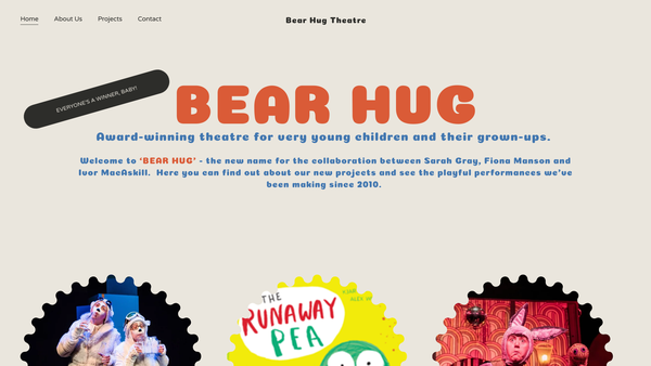 Screenshot of the Bear Hug SCIO website