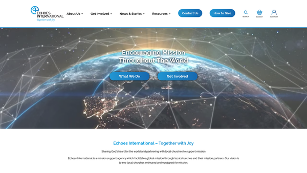 Screenshot of the Echoes International website