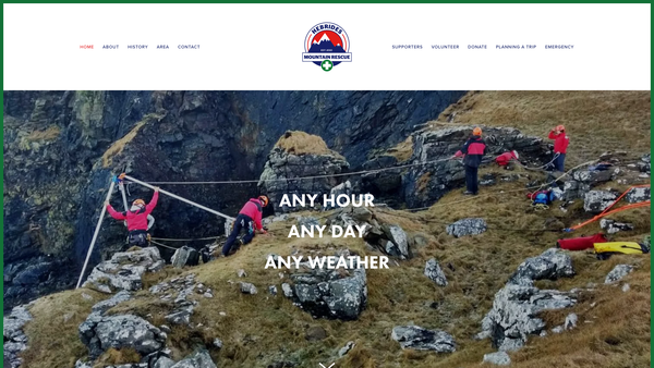 Screenshot of the Hebrides Mountain Rescue Team website