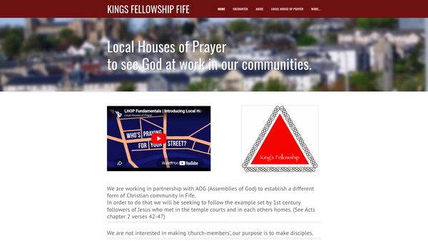 Screenshot of the King's Fellowship Fife website