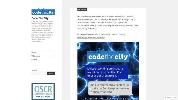 Screenshot of the Code The City website
