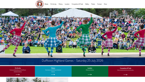 Screenshot of the Dufftown & District Games Ltd website