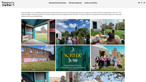 Screenshot of the Arbroath 2020 website