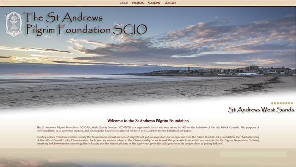 Screenshot of the The St Andrews Pilgrim Foundation SCIO website