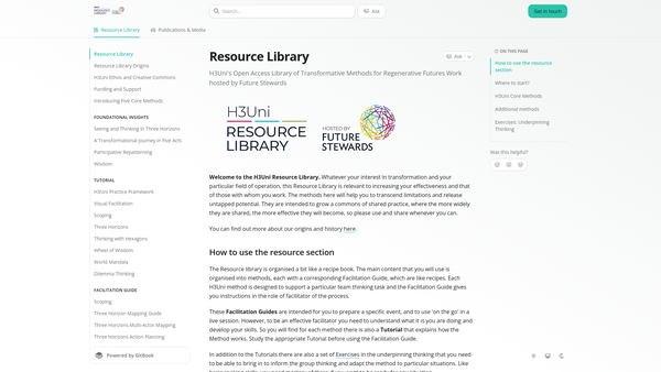 Screenshot of the H3Uni website