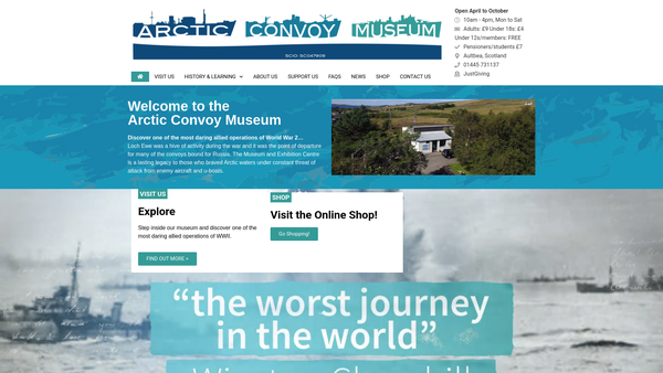 Screenshot of the Arctic Convoy Museum (SCIO) website