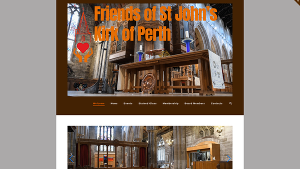 Screenshot of the Friends of St John's Kirk of Perth (SCIO) website