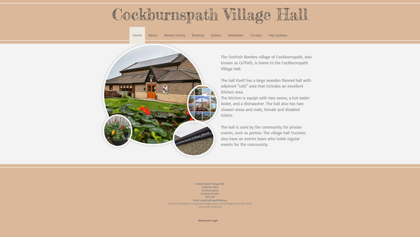 Screenshot of the Cockburnspath Village Hall website
