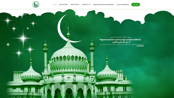 Screenshot of the Nigerian Muslim Community Scotland (SCIO) website