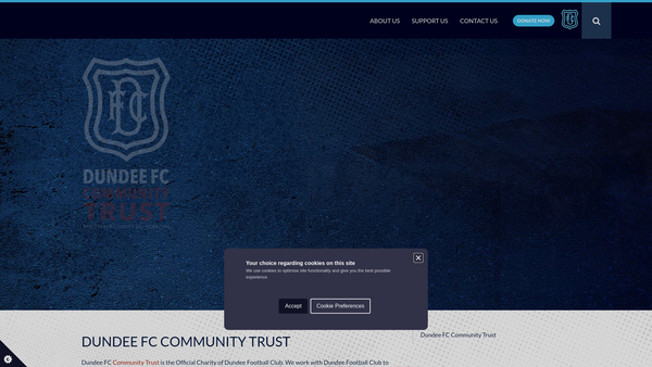 Screenshot of the Dundee Football Club Community Trust website
