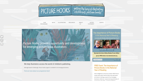 Screenshot of the Picture Hooks website