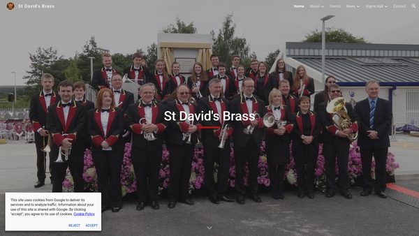 Screenshot of the St David's Brass Band SCIO website