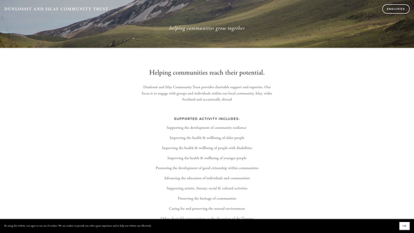 Screenshot of the Dunlossit and Islay CommunityTrust website