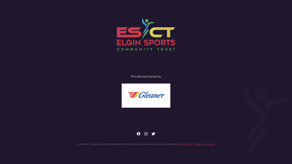 Screenshot of the Elgin Sports Community Trust website