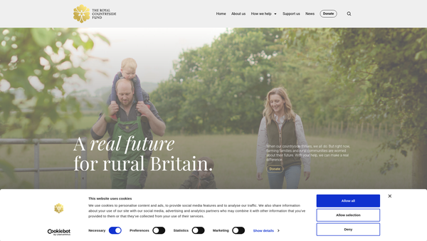 Screenshot of the The Royal Countryside Fund website
