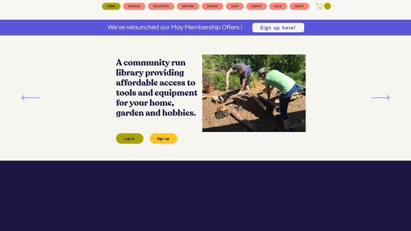 Screenshot of the Glasgow Tool Library website