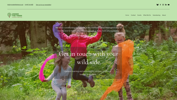Screenshot of the Under The Trees Ltd website