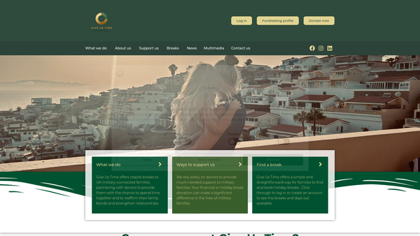 Screenshot of the Give Us Time website