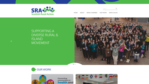 Screenshot of the Scottish Rural Action website