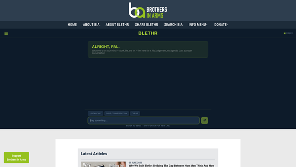 Screenshot of the Brothers in Arms website