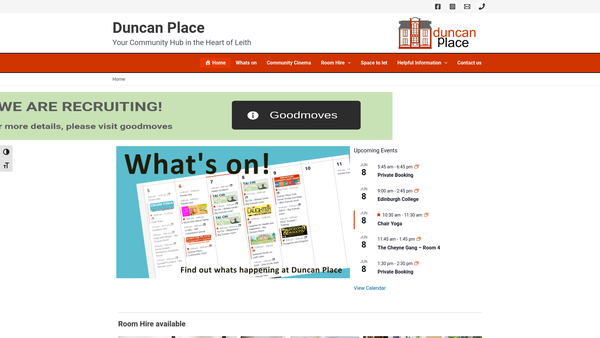 Screenshot of the Duncan Place website