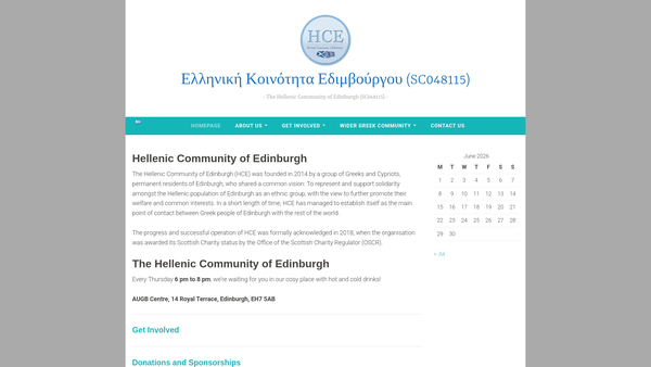 Screenshot of the The Hellenic Community of Edinburgh website