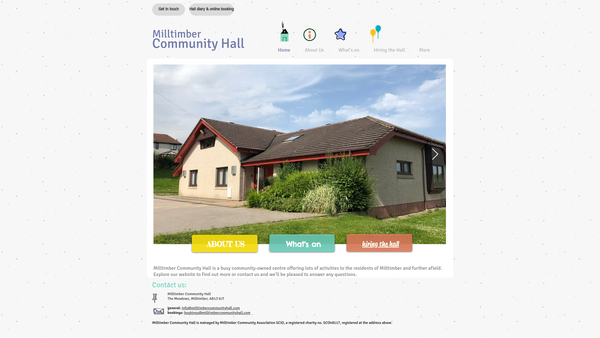 Screenshot of the Milltimber Community Association SCIO website