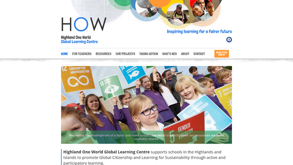 Screenshot of the Highland One World SCIO website
