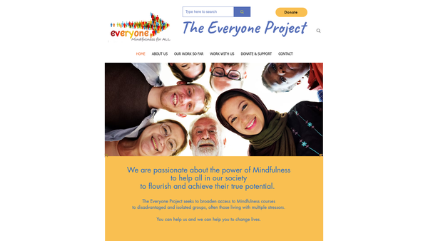 Screenshot of the The Everyone Project SCIO website