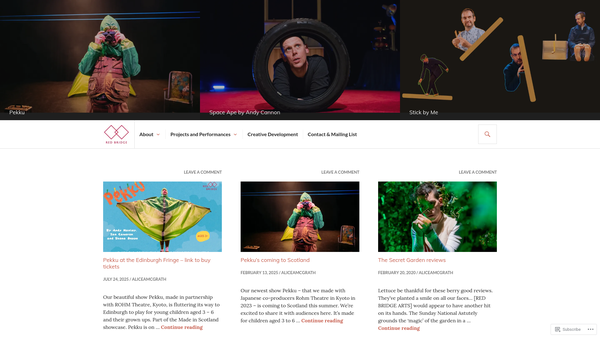 Screenshot of the Red Bridge Arts website