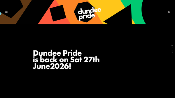 Screenshot of the Dundee Pride (SCIO) website