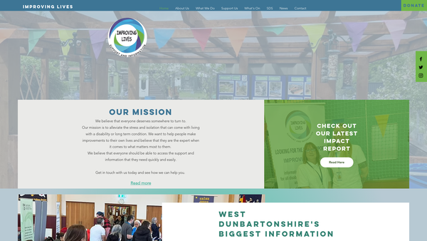Screenshot of the Improving Lives website