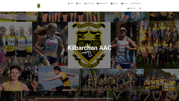 Screenshot of the Kilbarchan AAC website