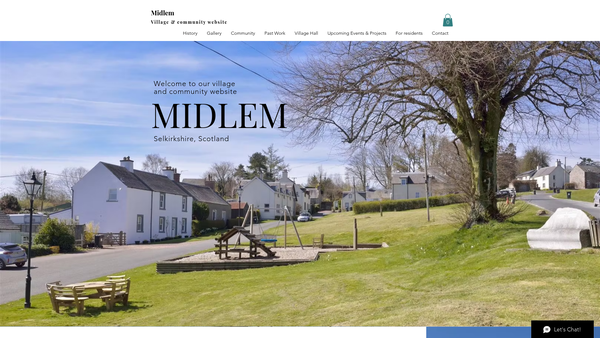 Screenshot of the Midlem Village Hall SCIO website