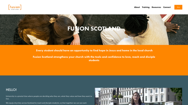 Screenshot of the Fusion Scotland website
