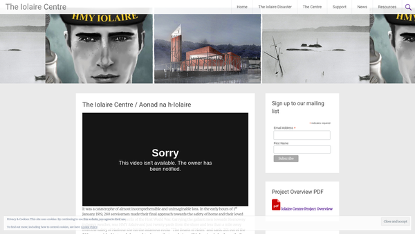 Screenshot of the Iolaire Centre Ltd website