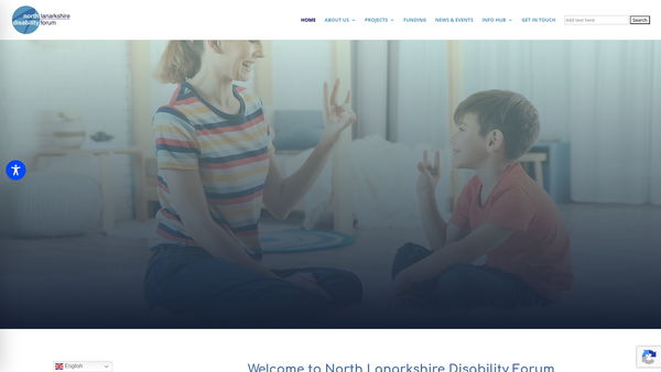Screenshot of the North Lanarkshire Disability Forum (SCIO) website