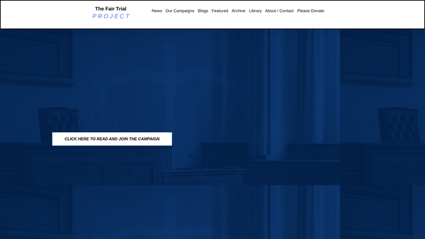 Screenshot of the The Fair Trial Project website