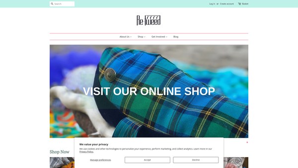 Screenshot of the Re- Tweed website