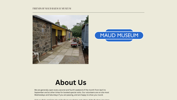 Screenshot of the Friends of Maud Railway Museum (SCIO) website