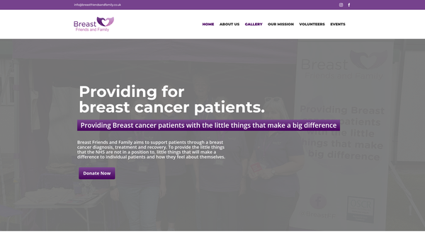 Screenshot of the Breast Friends and Family (SCIO) website